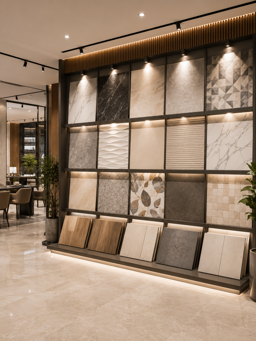 Marble and granite display