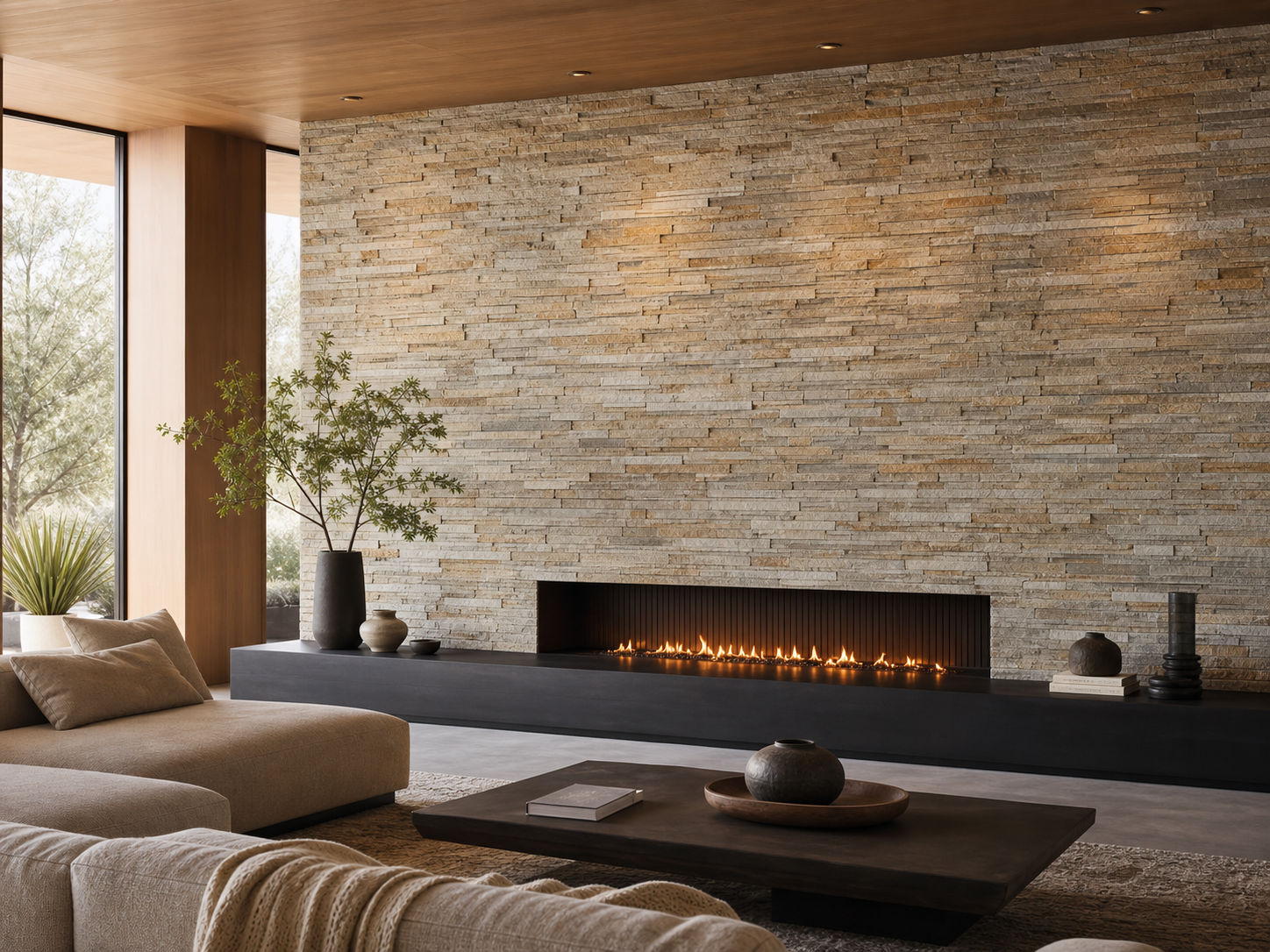 Natural stone cladding